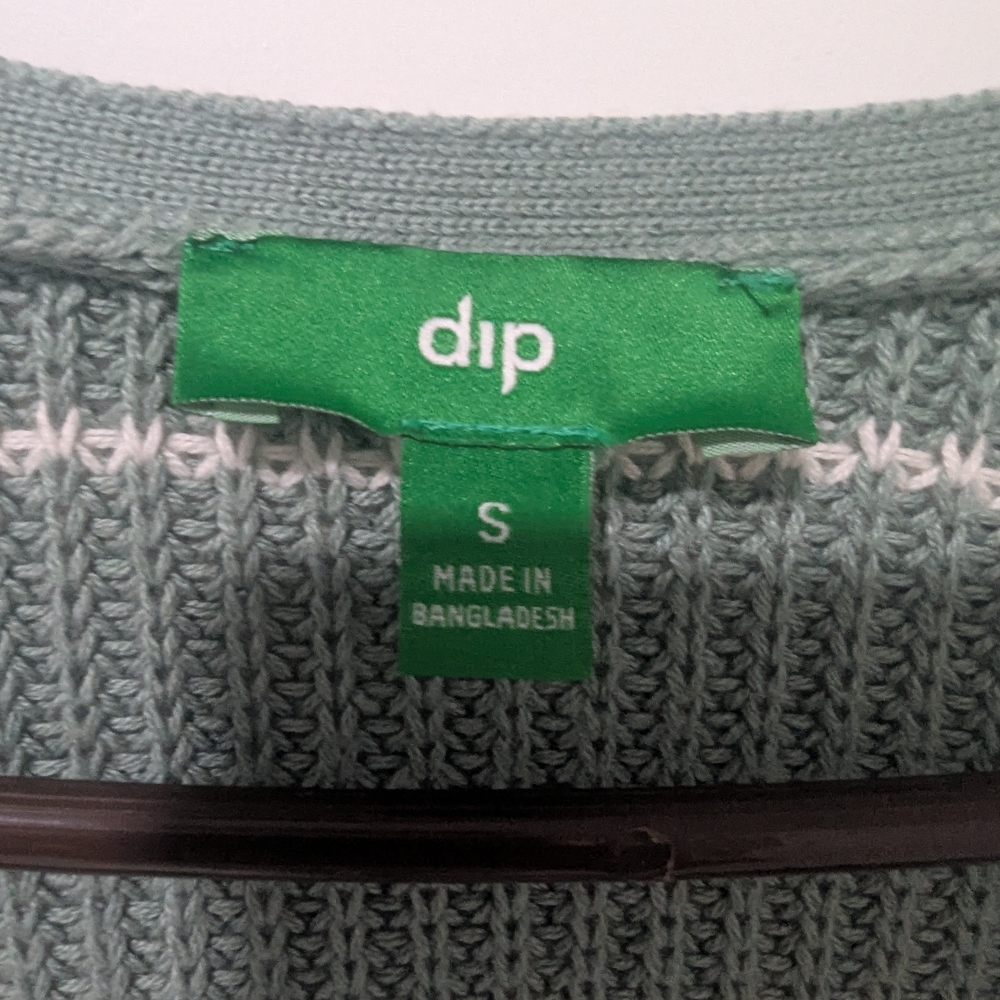 Dip Women's Sage and White Knit Cardigan - Picture 2 of 2